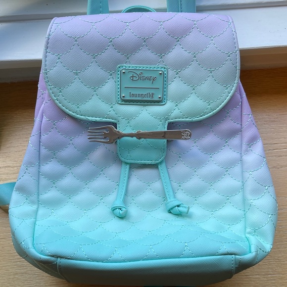 Loungefly Handbags - Loungefly Little Mermaid Mint and Lavender Backpack (used 1 trip)